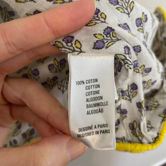 Antik Batik Mori Quilted Jacket Coat Womens Sz Medium Cotton Boho Yellow Floral - Picture 8 of 13